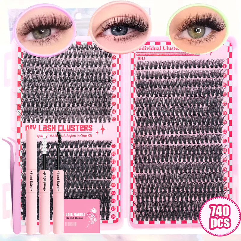Eyelash Extension Full Set - 30D40D50D80D DIY wimperverlengingsset met pincet, lijm